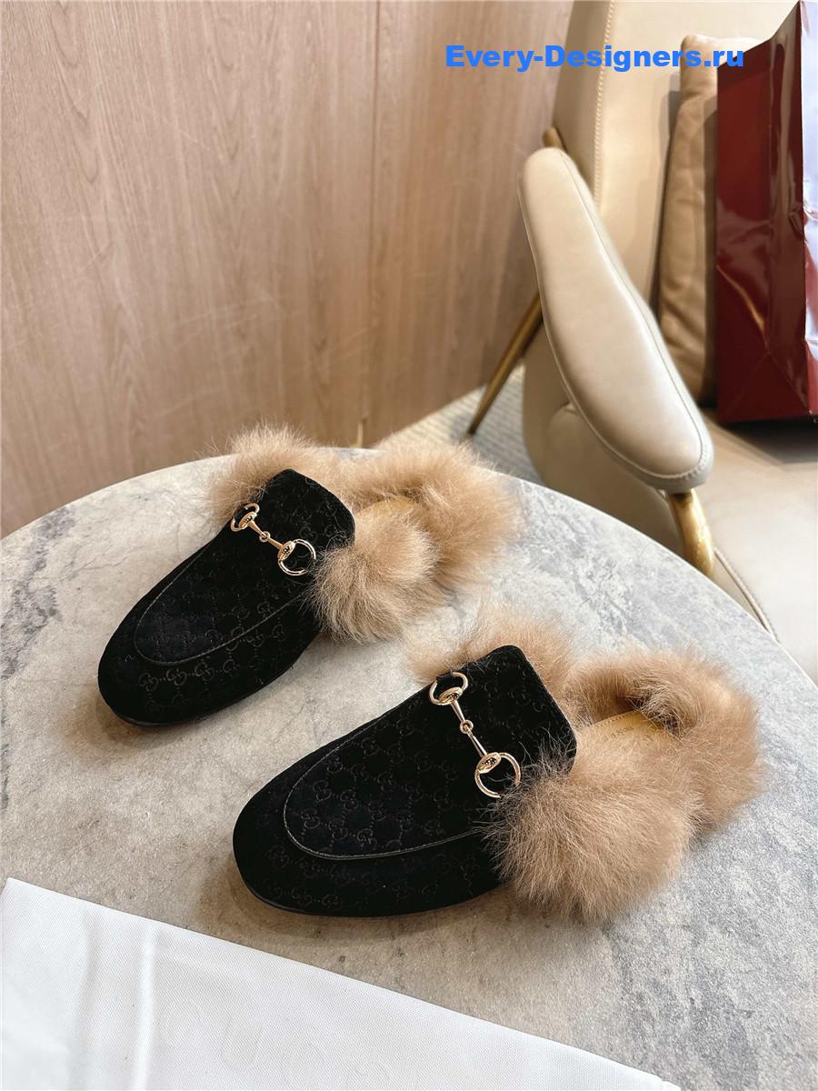 Gvc*1 black gg princetown slippers