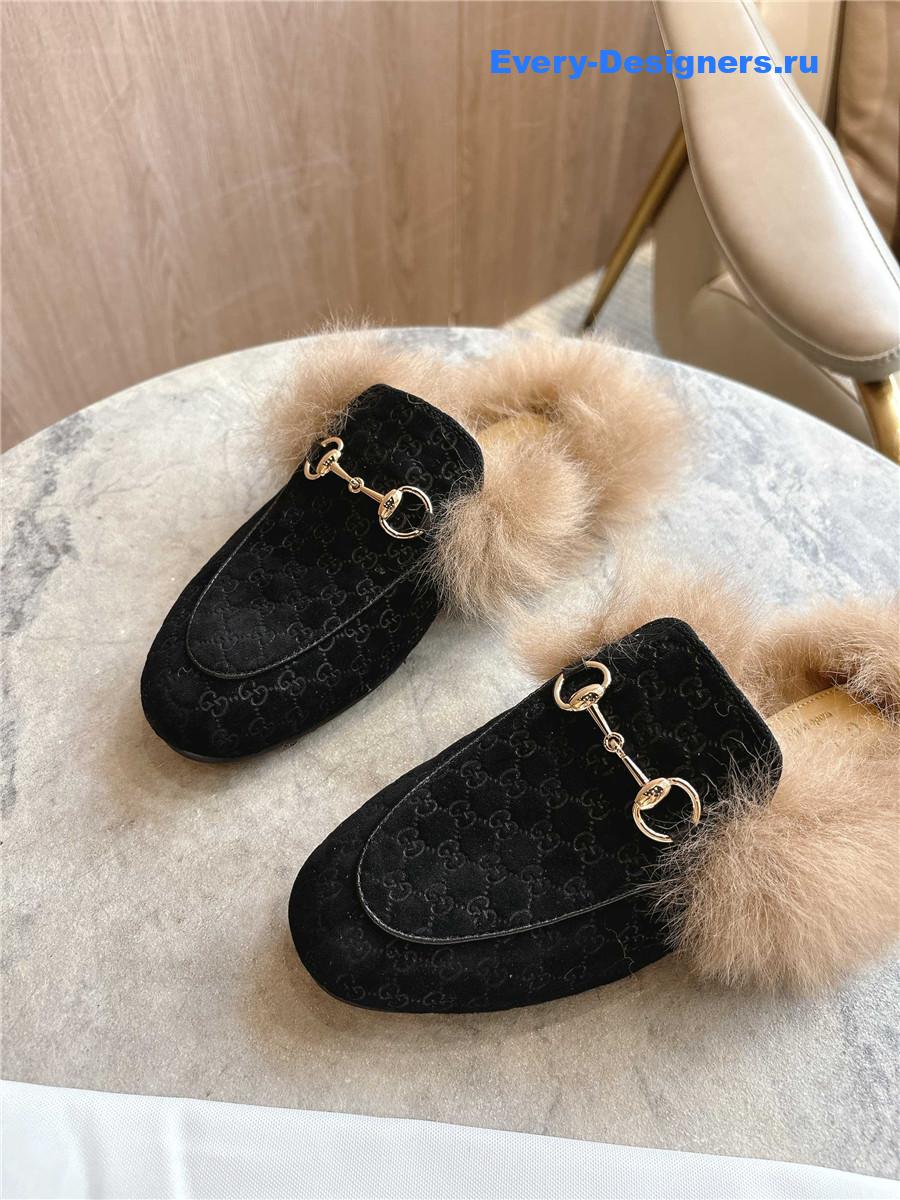 Gvc*1 black gg princetown slippers