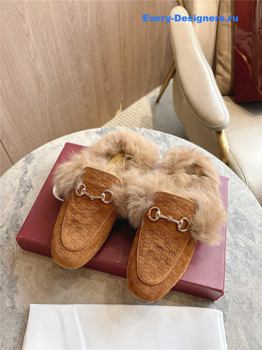 Gvc*1 brown gg princetown slippers