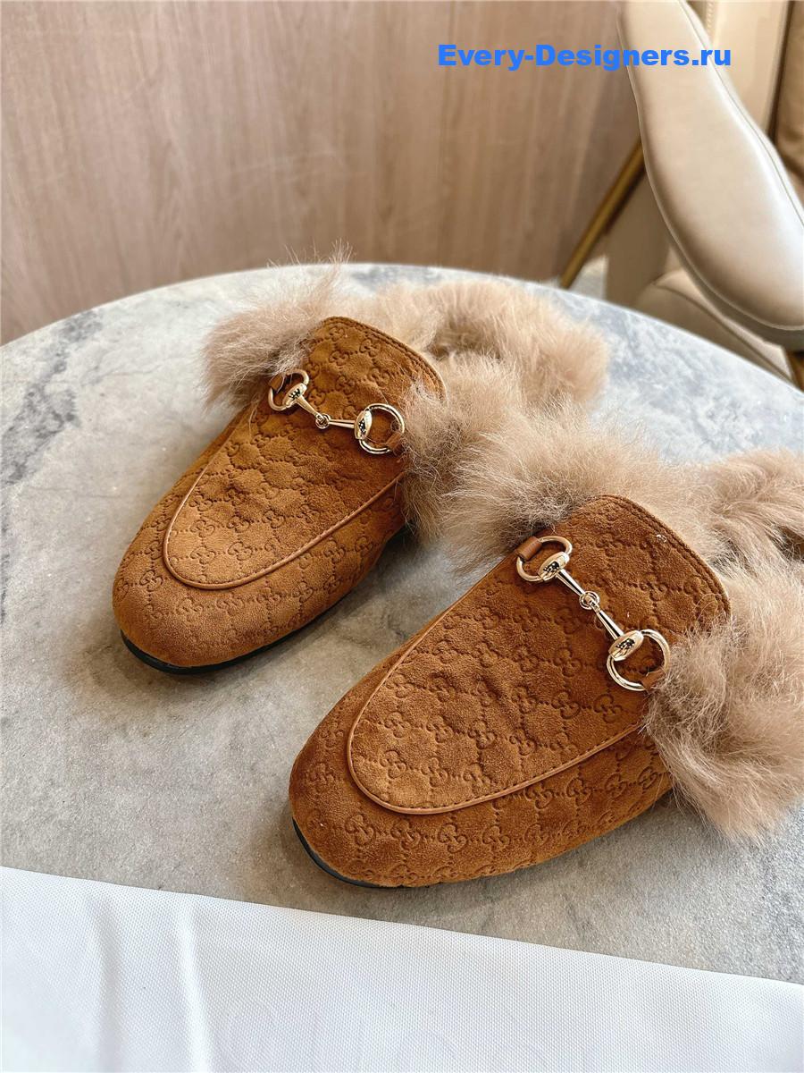 Gvc*1 brown gg princetown slippers
