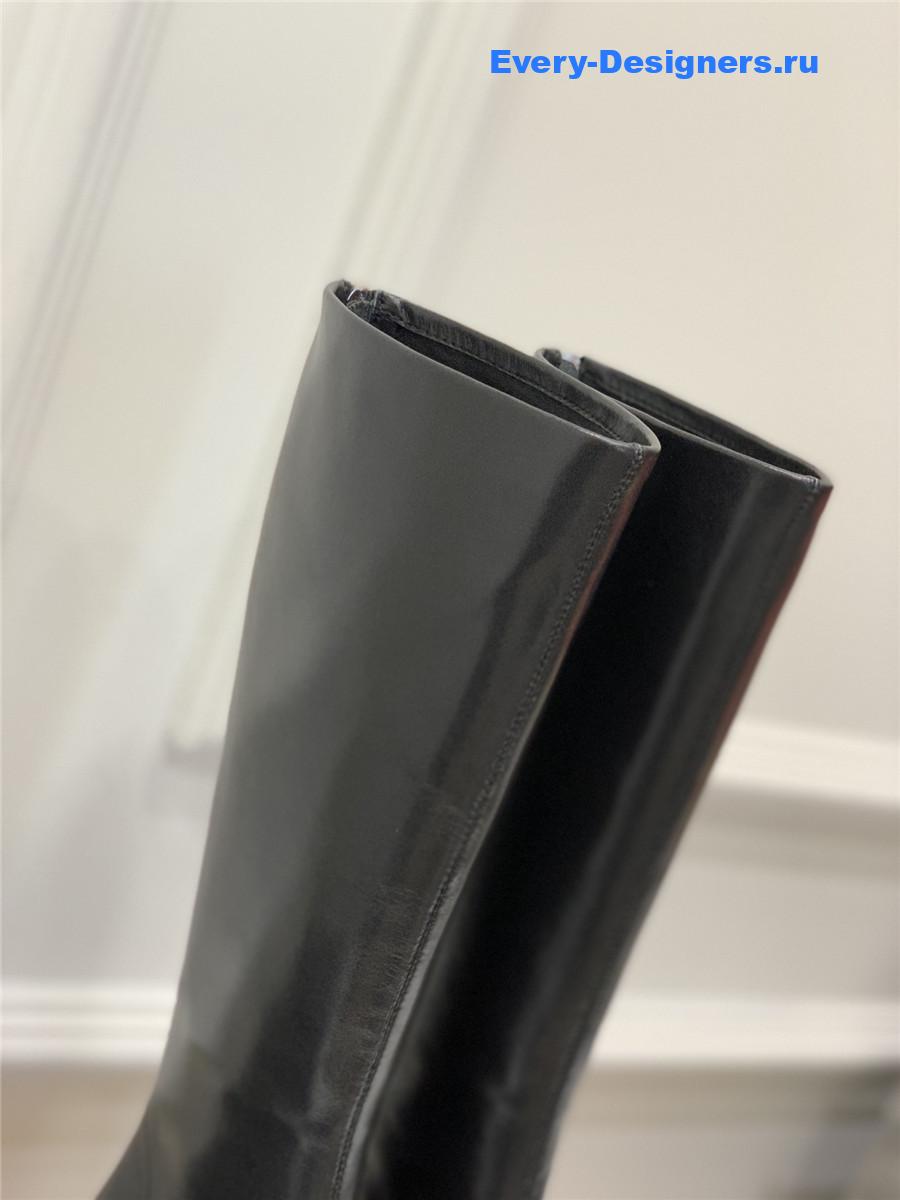 Ch**el black cc knee high boots