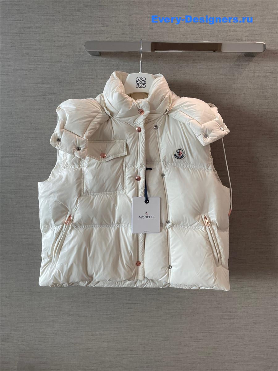 Moncler White Gallinule Down Vest