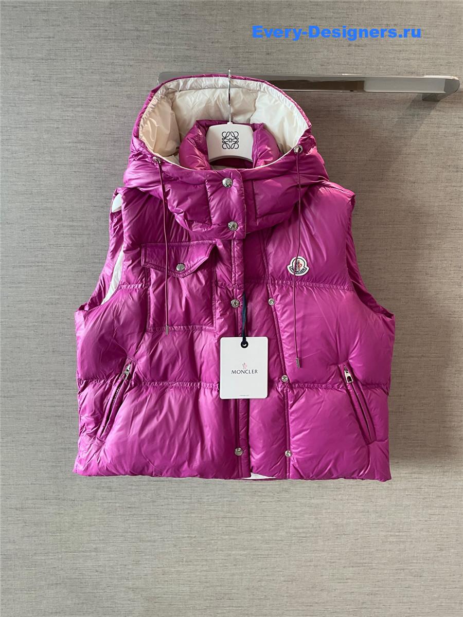 Moncler Pario Dark Pink Hooded Vest