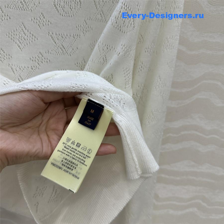 l0vis Vvtt0n monogram white knitted crew neck sweater