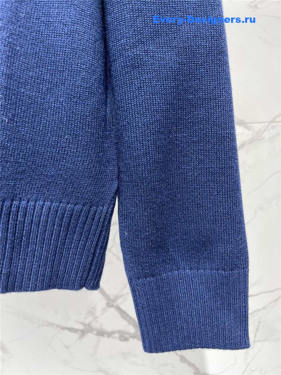 Miu Miu Navy Zip-Up Sweater