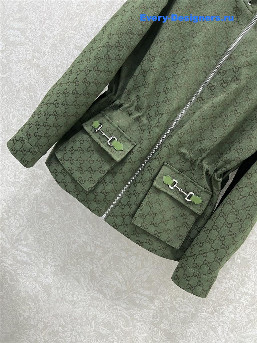 Gvc*1 gg green hooded jacquard jacket