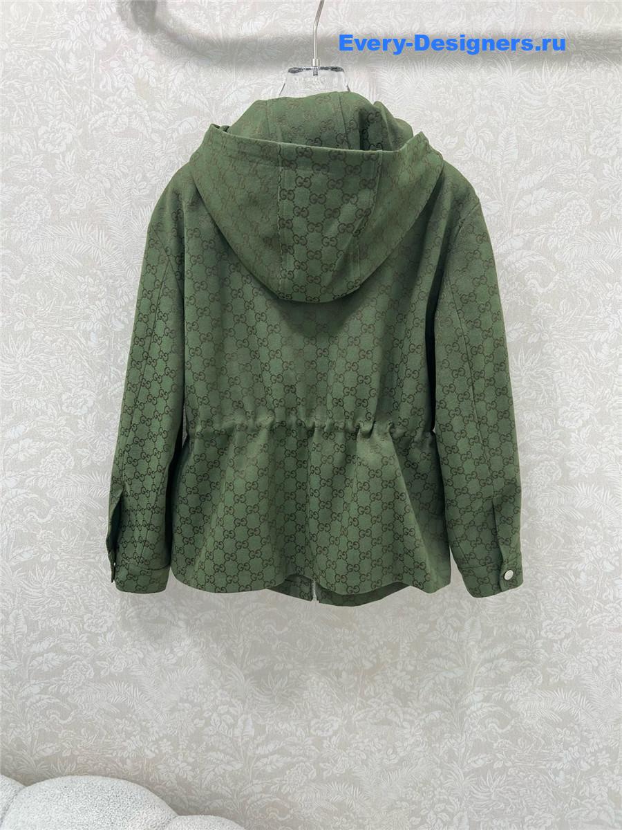 Gvc*1 gg green hooded jacquard jacket
