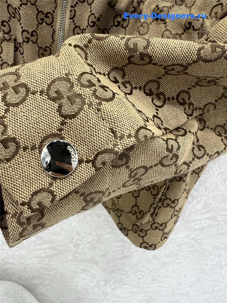 Gvc*1 gg brown hooded jacquard jacket