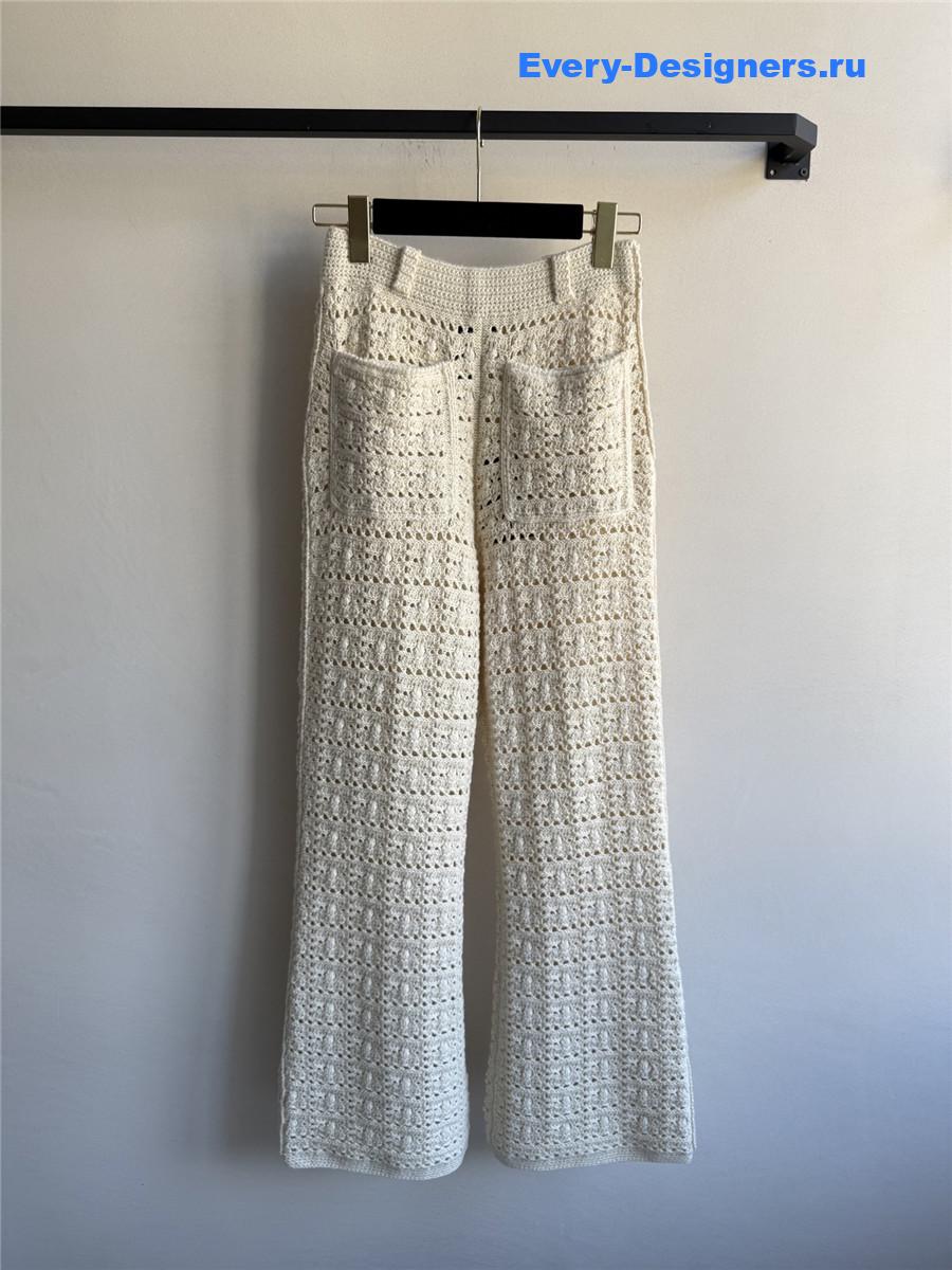 L0r0 P1ana hollow off-white yarn pants