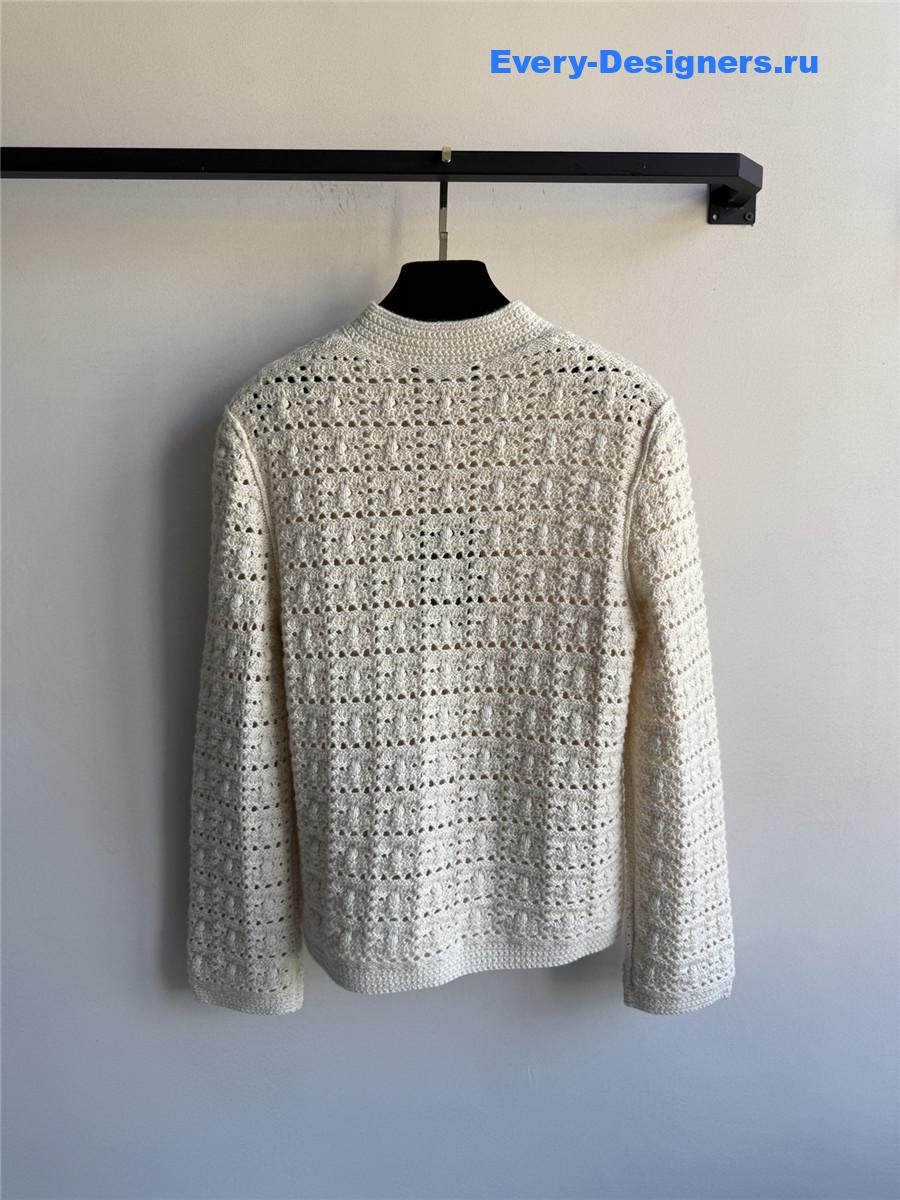 L0r0 P1ana hollow off-white yarn cardigan