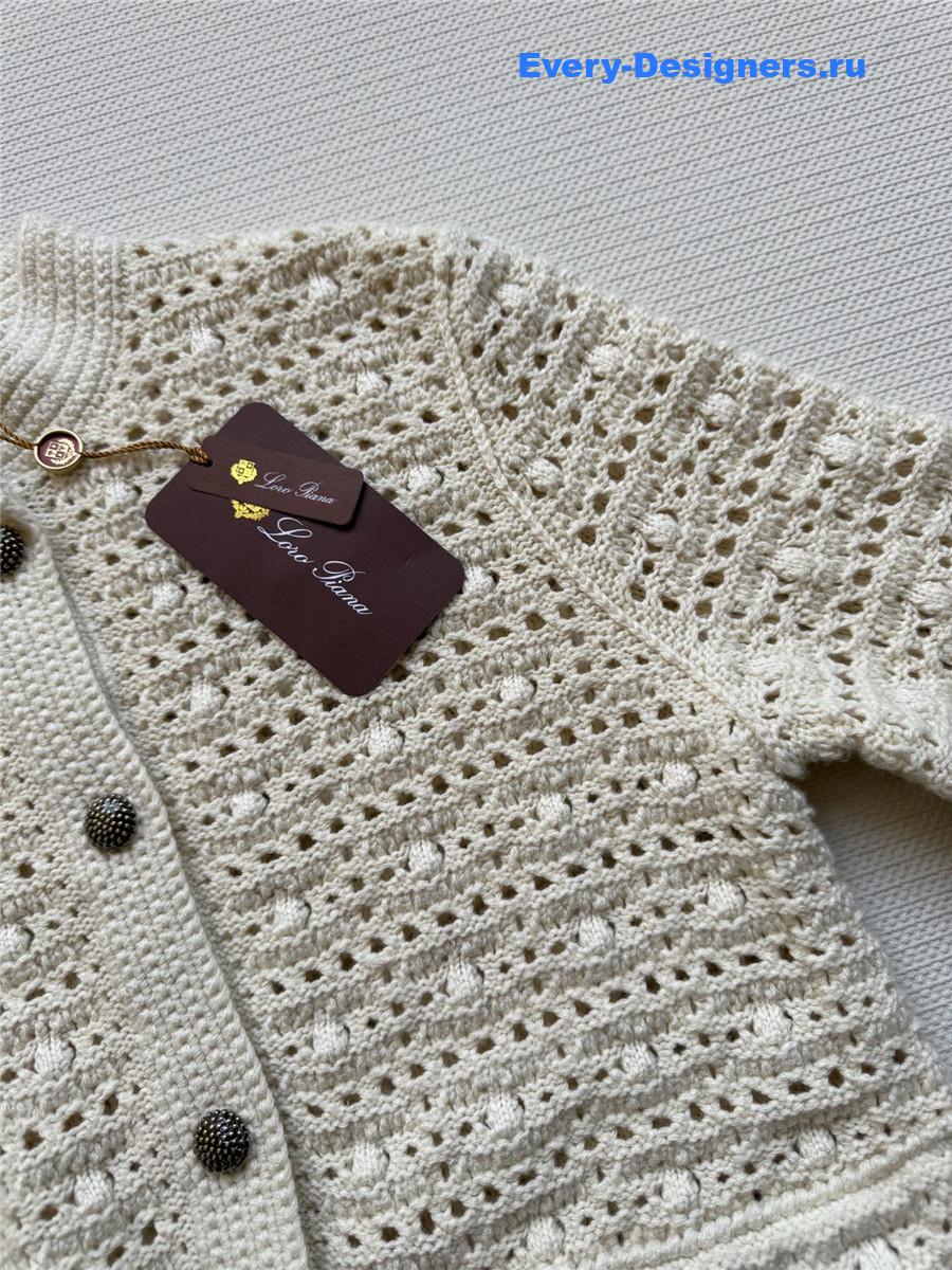 L0r0 P1ana hollow off-white yarn cardigan