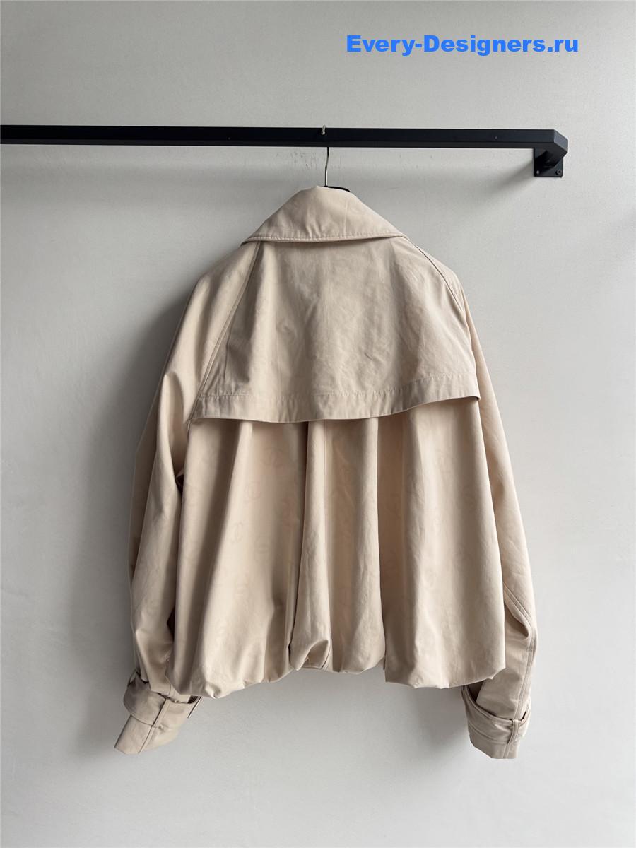 Ch**el cropped jacquard logo trench coat