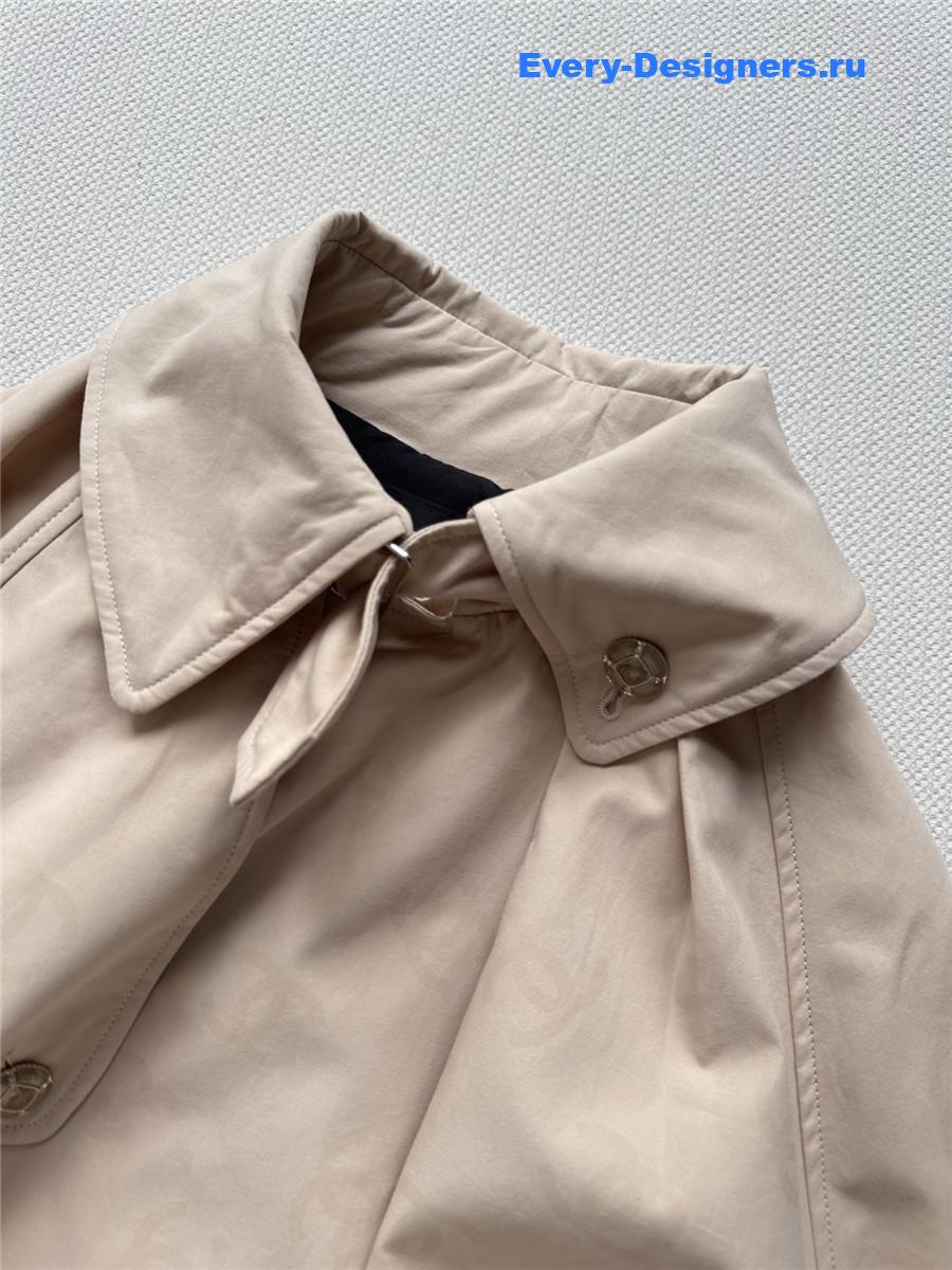 Ch**el cropped jacquard logo trench coat