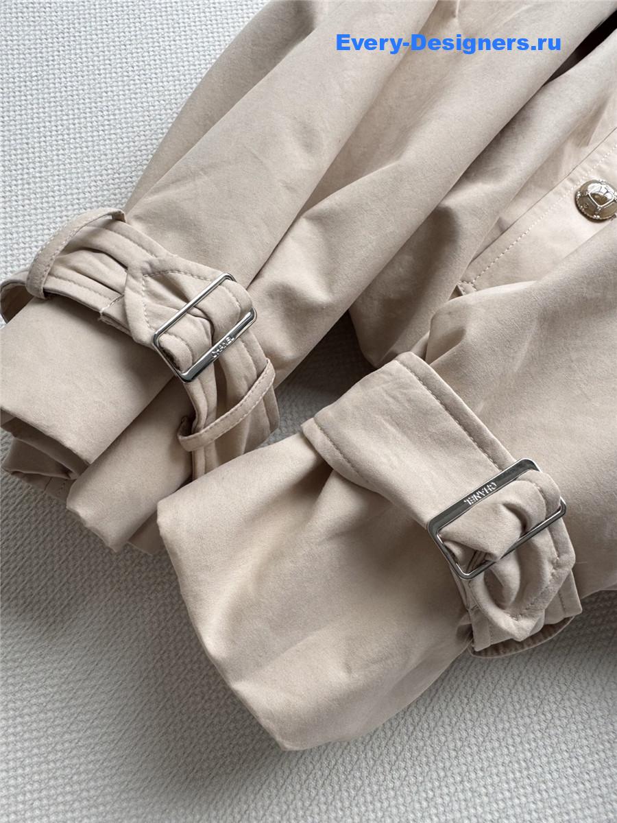 Ch**el cropped jacquard logo trench coat