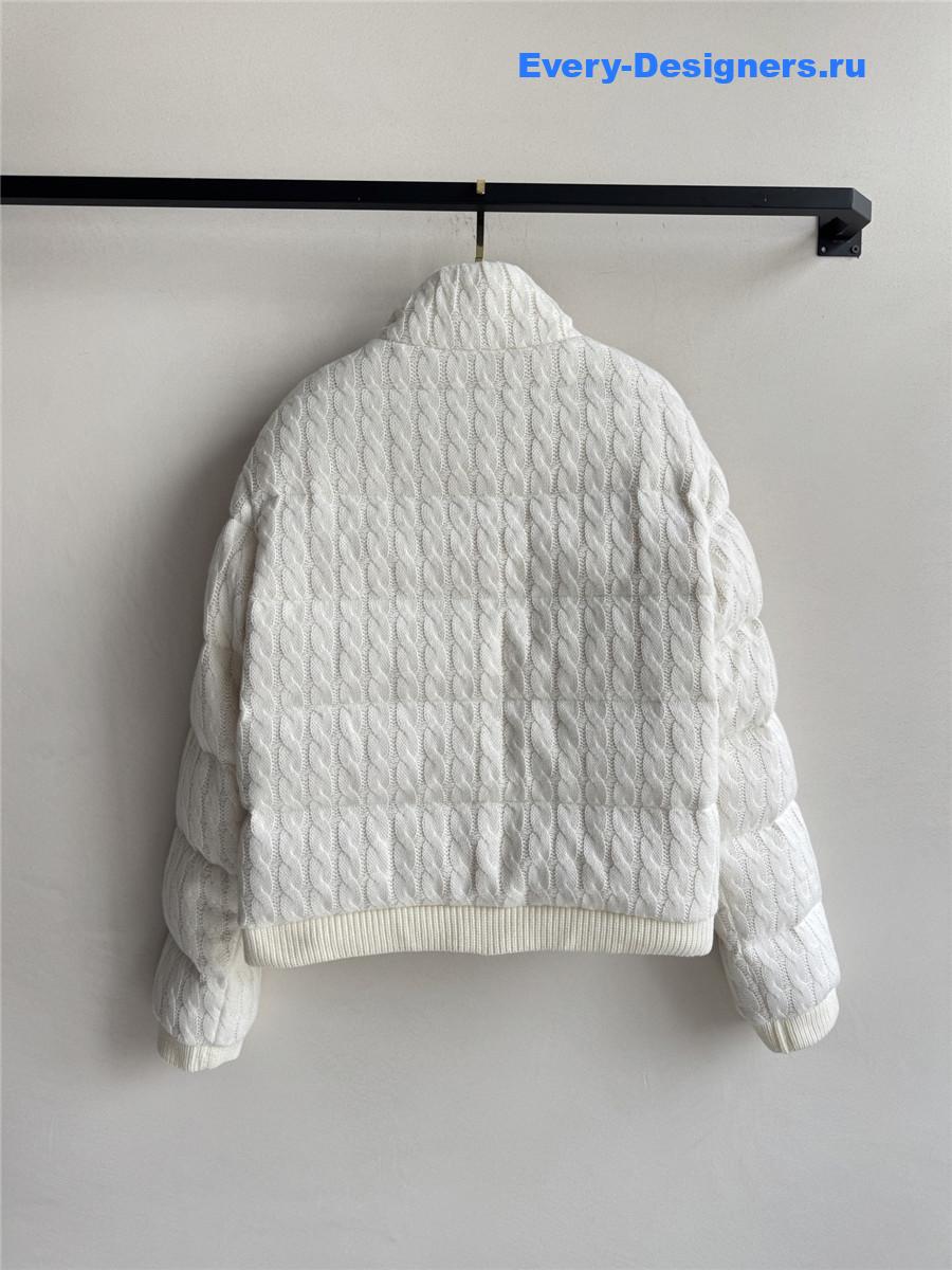 Moncler White Cotton-blend down jacket