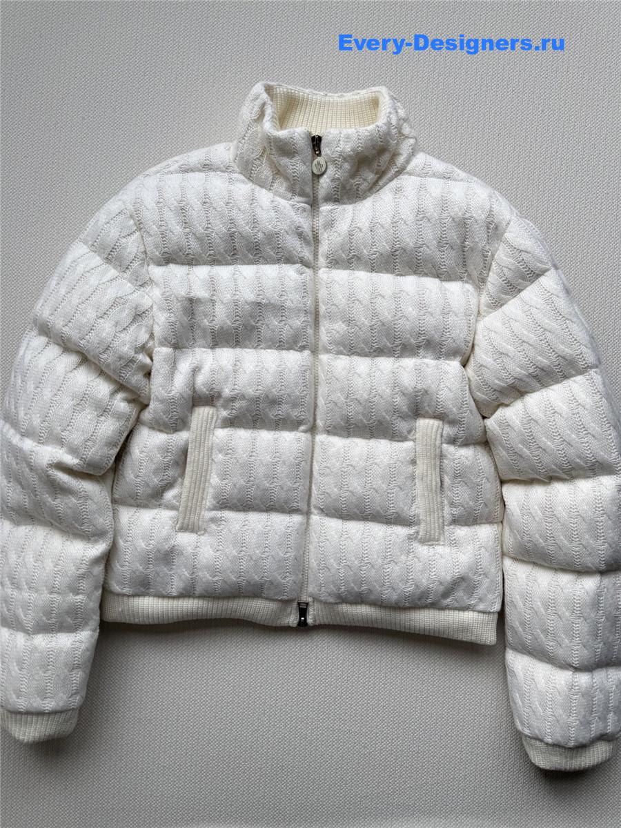 Moncler White Cotton-blend down jacket