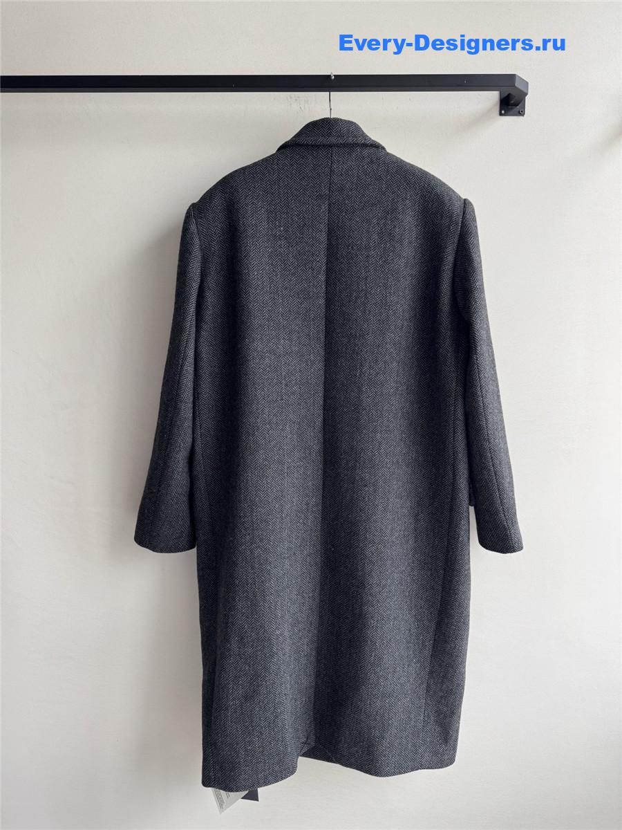 Pra*a single-breasted chevron wool jacket