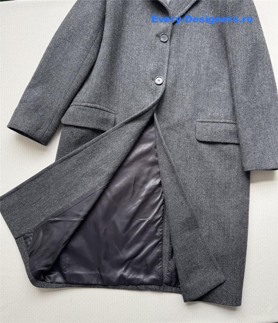 Pra*a single-breasted chevron wool jacket