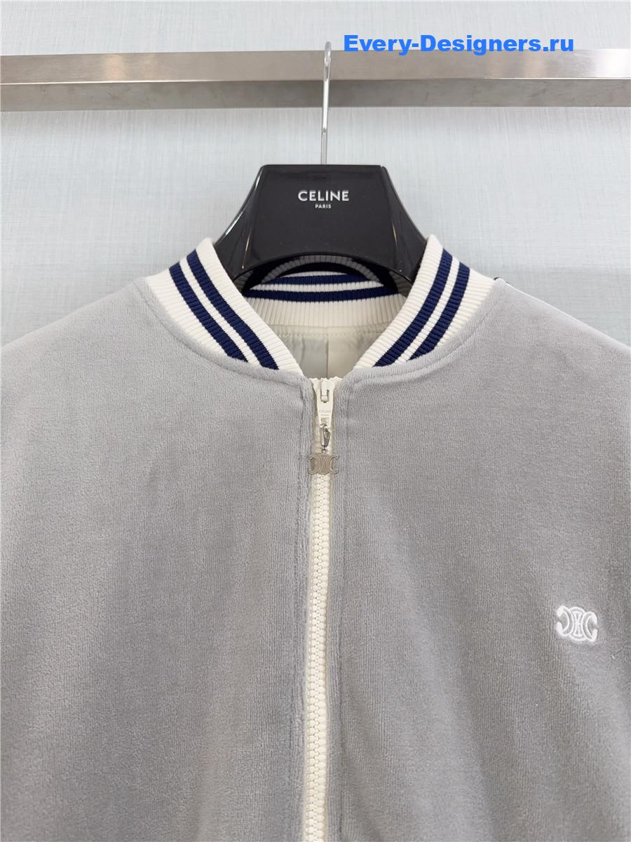 Ce1i*e grey velvet sport jacket