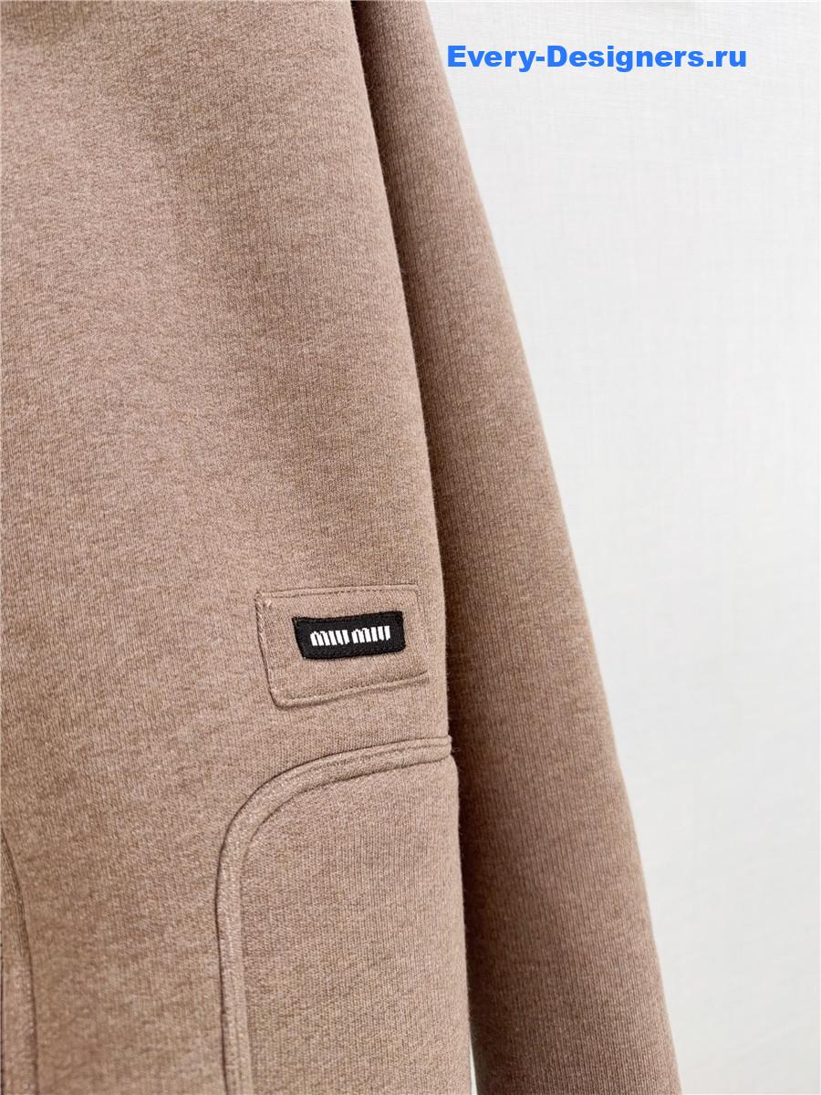 Miu Miu Neutrals Fleece Bomber Jacket