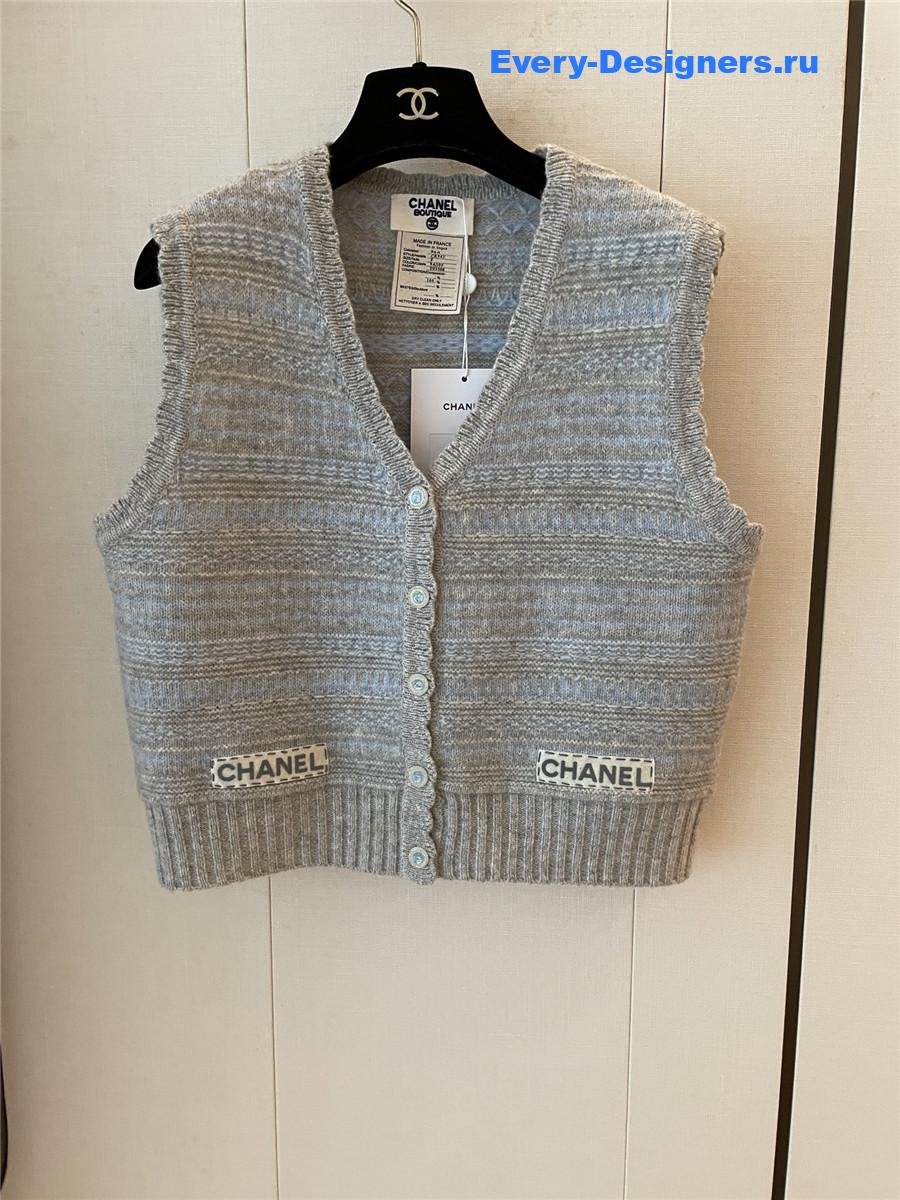 Ch**el grey cc knit vest