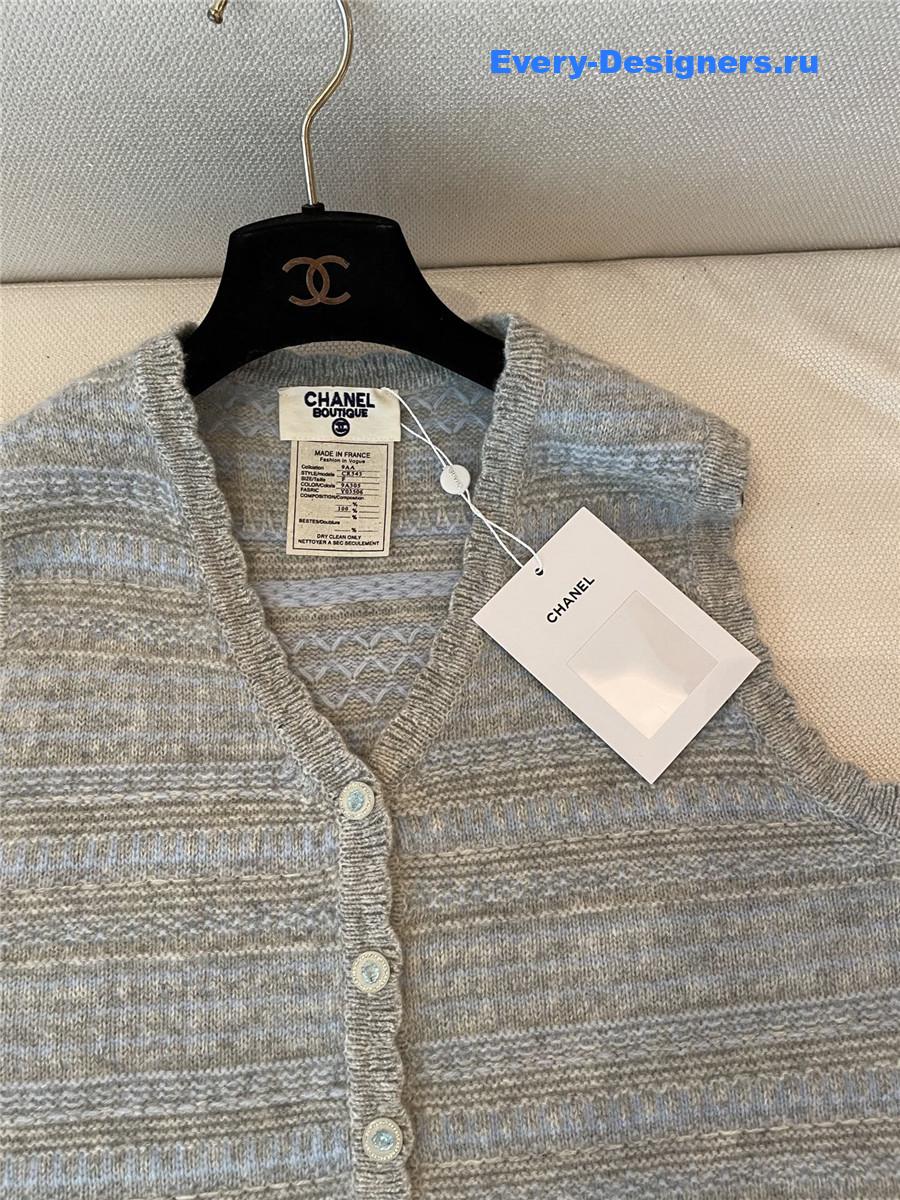 Ch**el grey cc knit vest