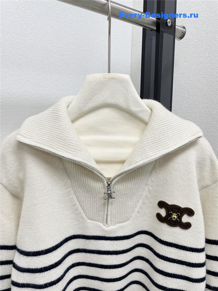 Ce1i*e logo striped long sleeve sweater