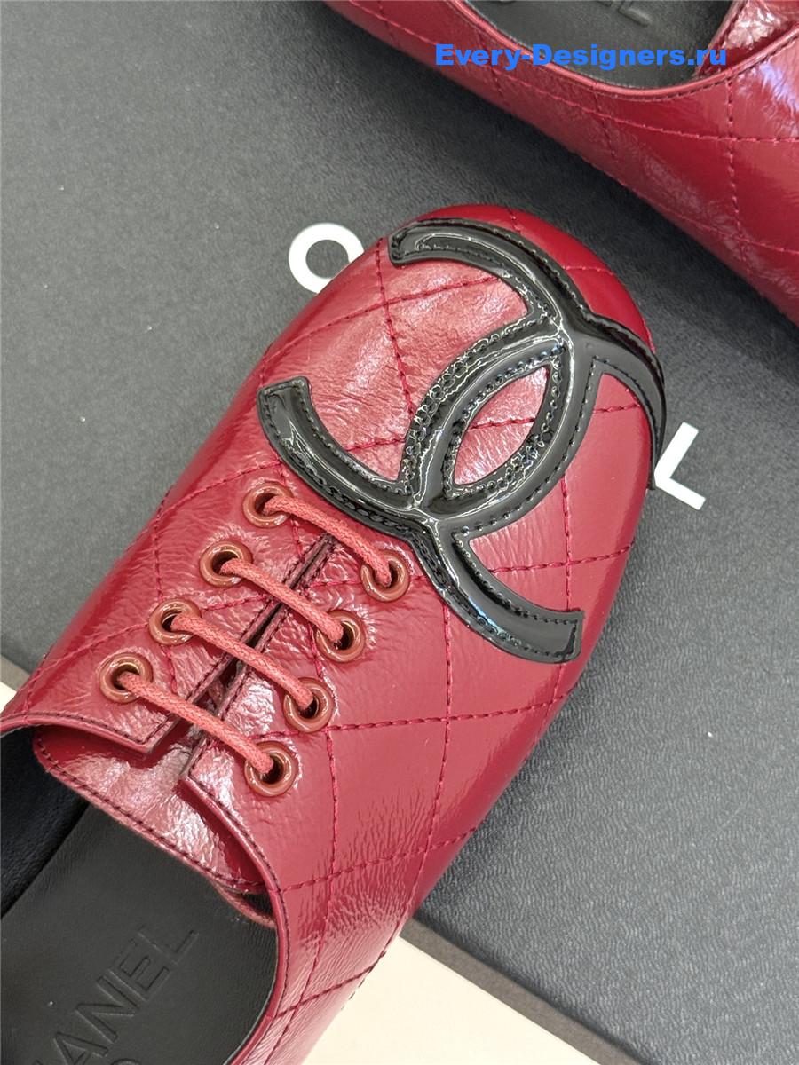 Ch**el burgundy leather ballet flats