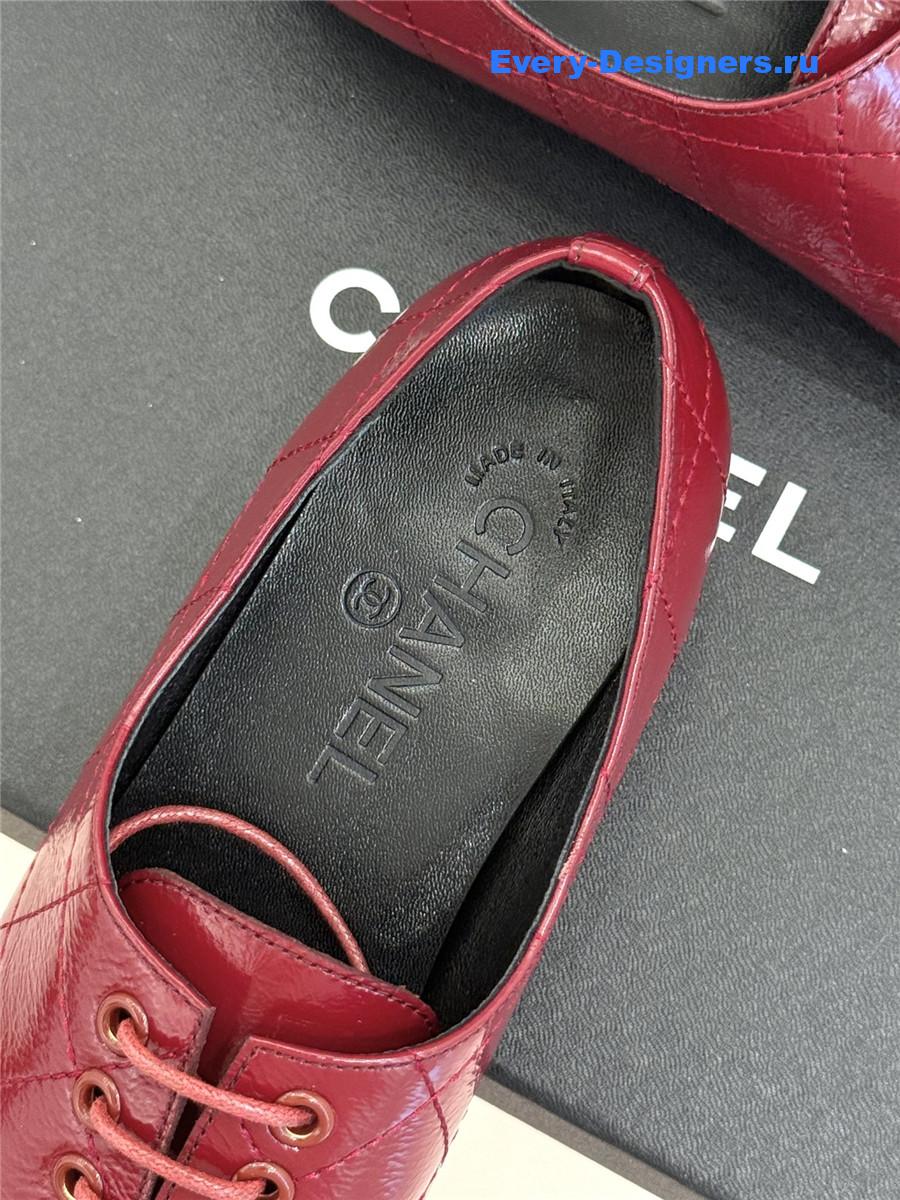 Ch**el burgundy leather ballet flats