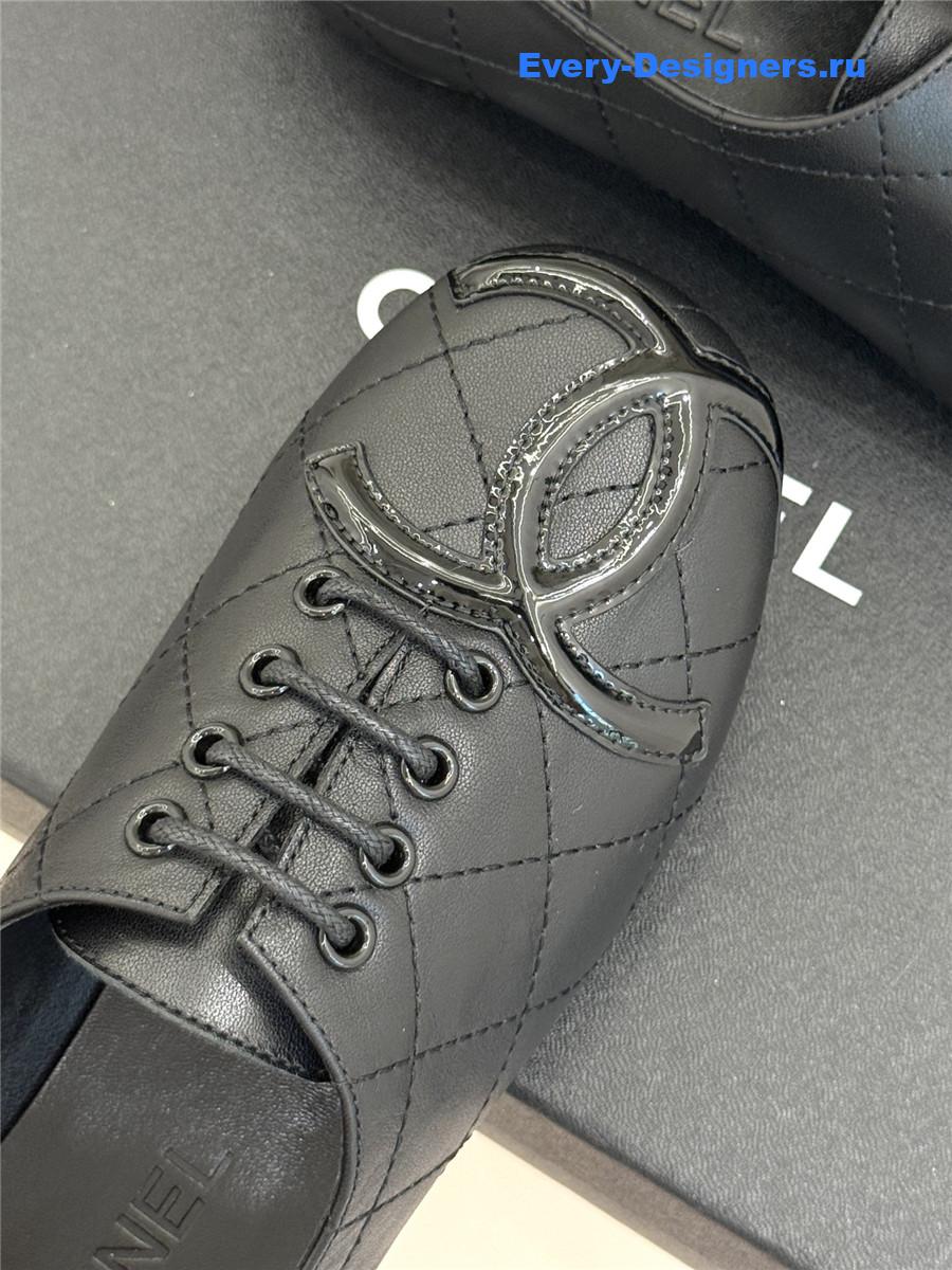 Ch**el black leather ballet flats