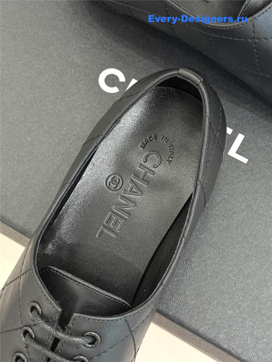 Ch**el black leather ballet flats