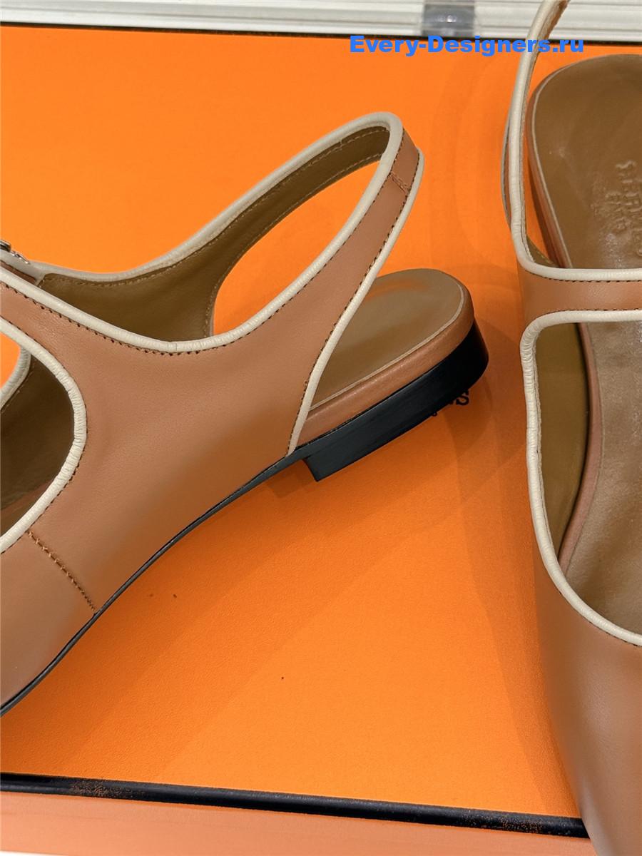 H**me5 brown kleo slingback sandals