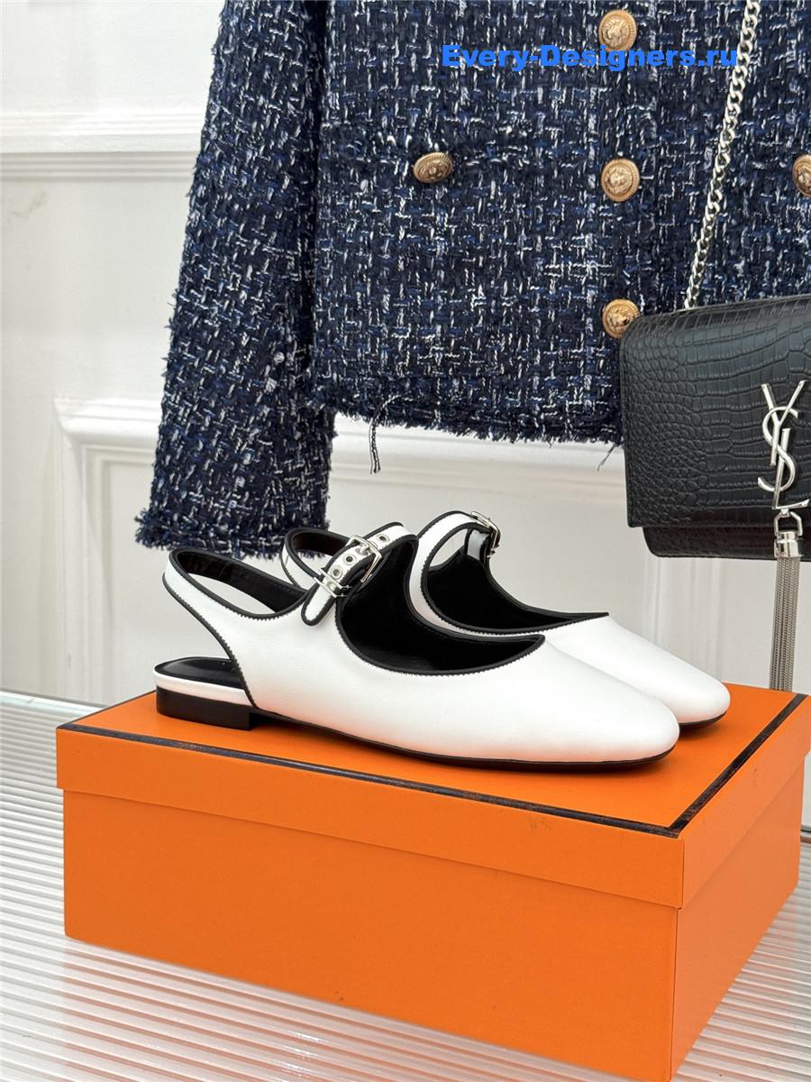 H**me5 white kleo slingback sandals