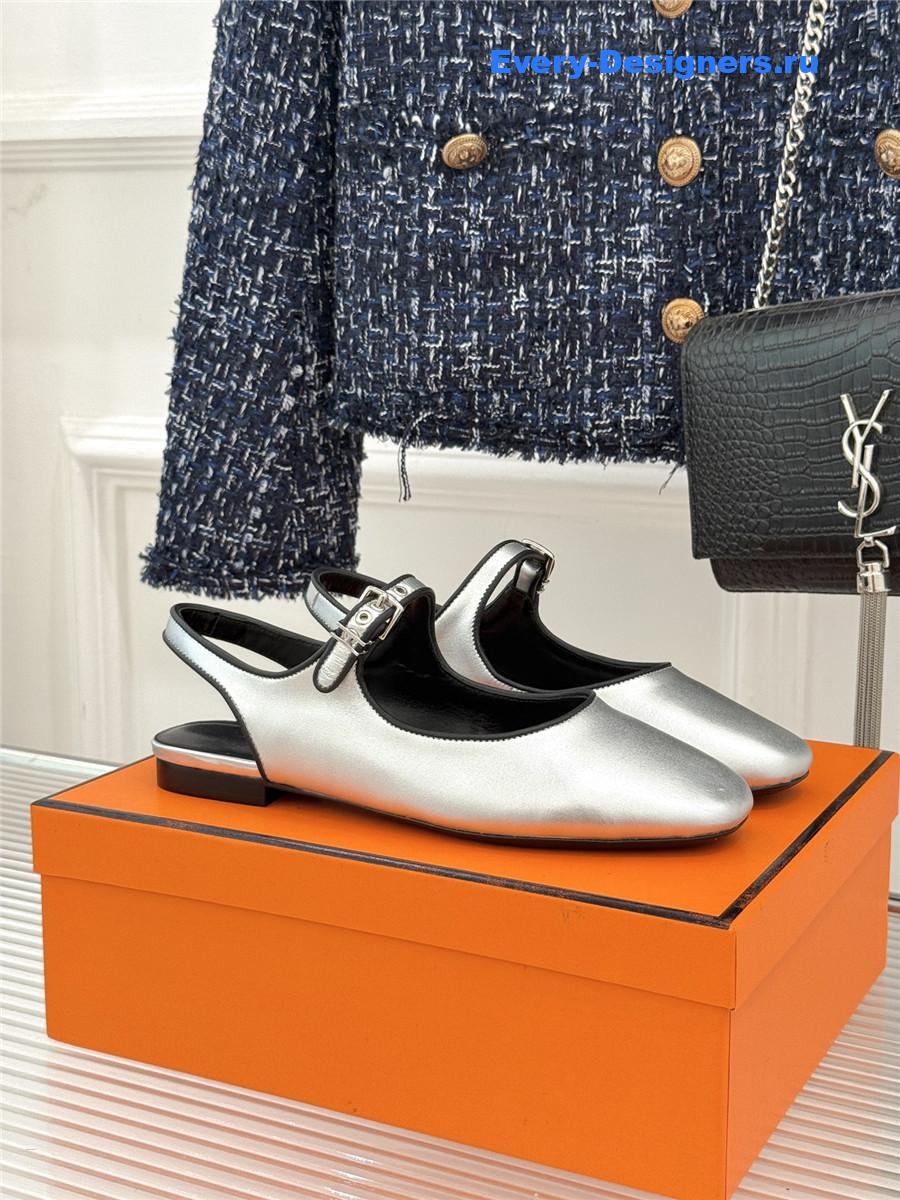 H**me5 silver kleo slingback sandals