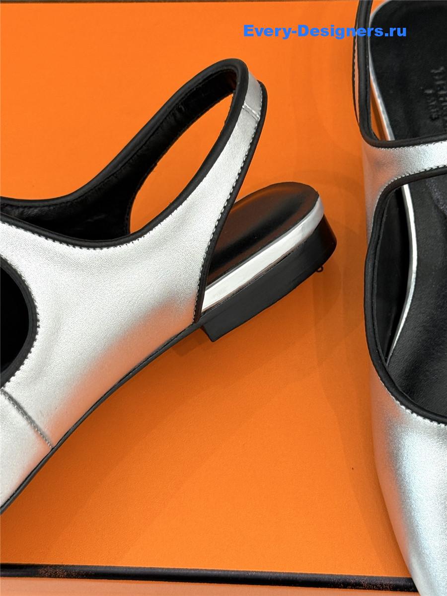 H**me5 silver kleo slingback sandals