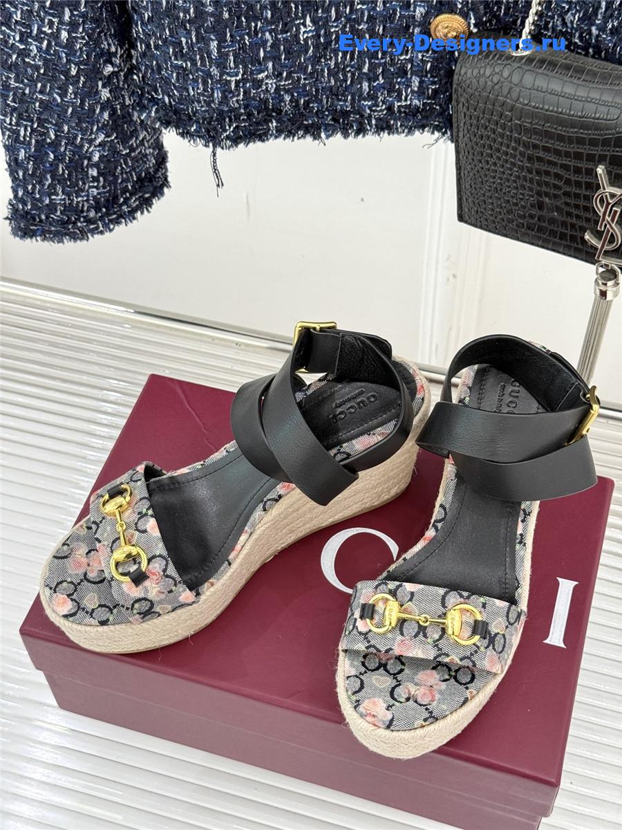 Gvc*1 lady horsebit gg platform espadrille sandals