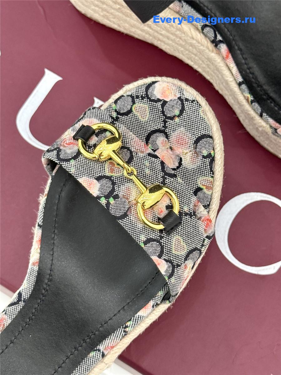 Gvc*1 lady horsebit gg platform espadrille sandals