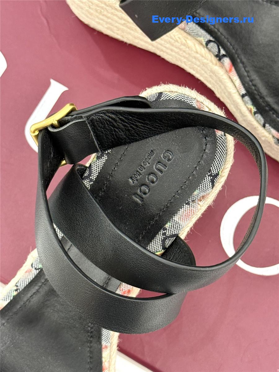 Gvc*1 lady horsebit gg platform espadrille sandals