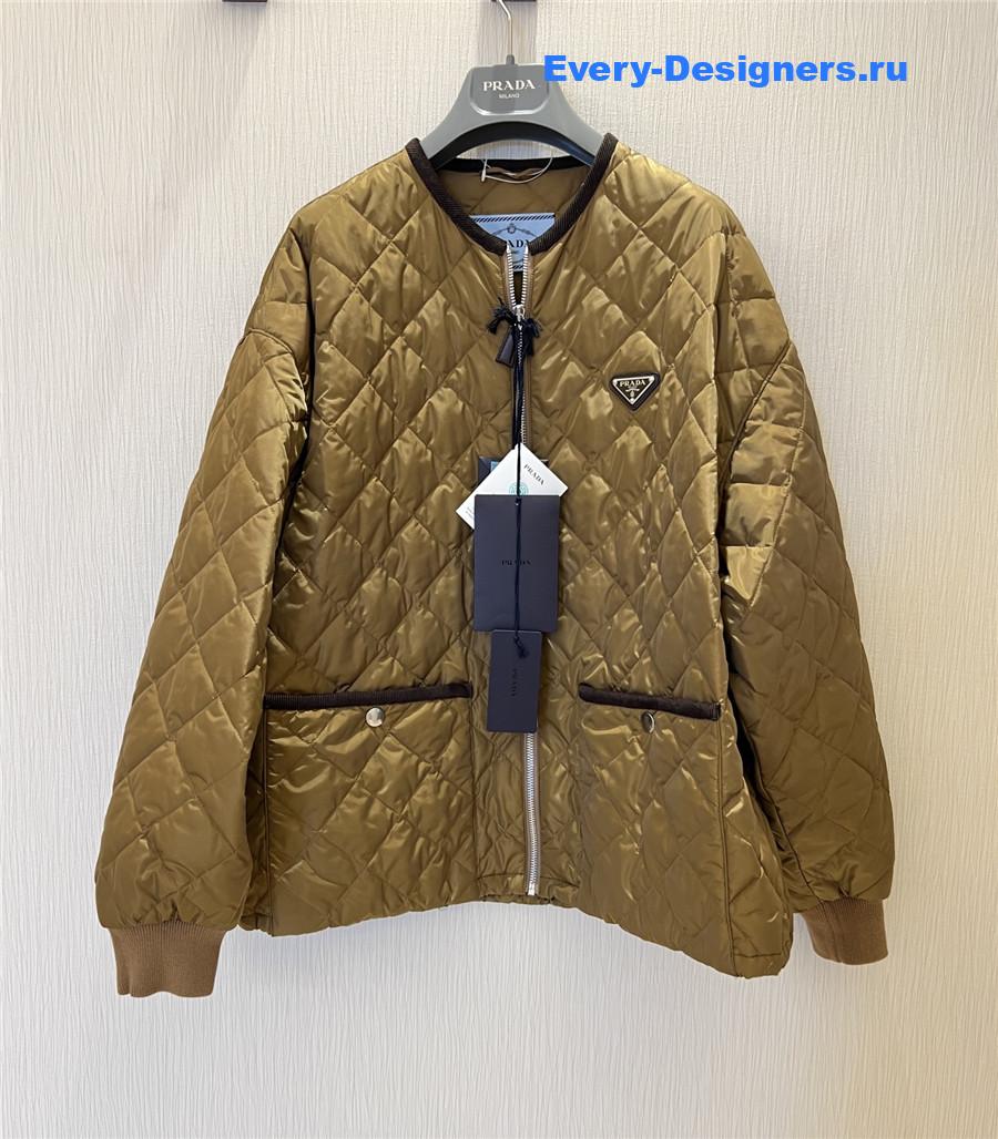 Pra*a brown quilted light re-nylon jacket