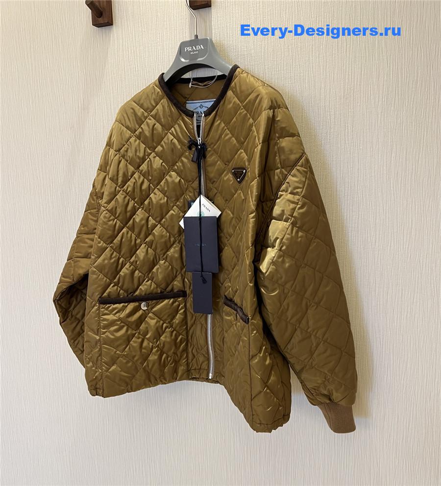 Pra*a brown quilted light re-nylon jacket