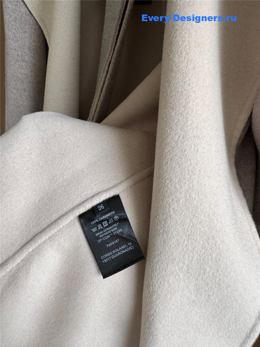 F**di mink collar grey cashmere coat