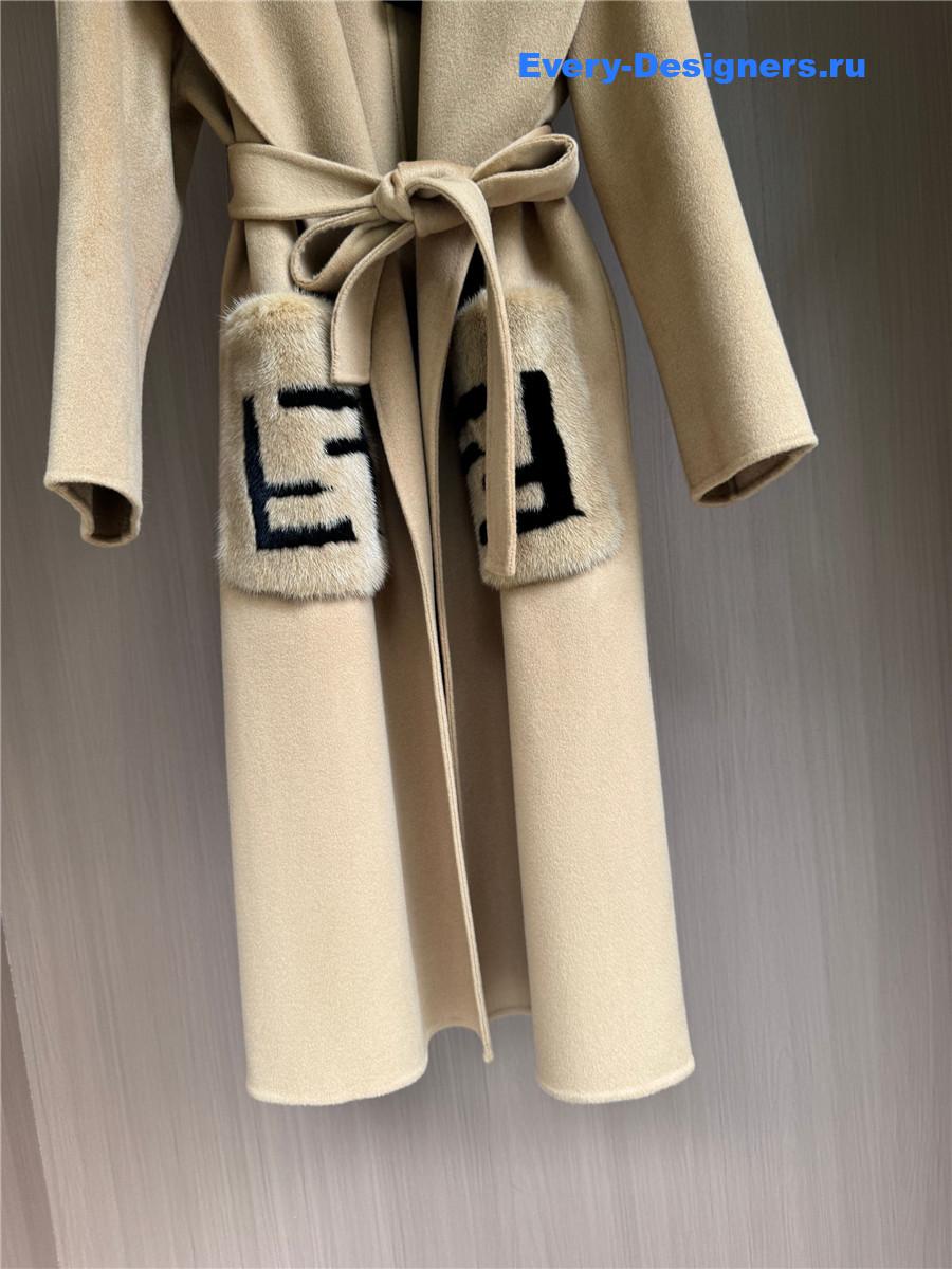 F**di camel cashmere coat