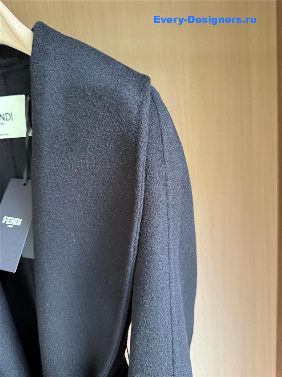 F**di black cashmere coat