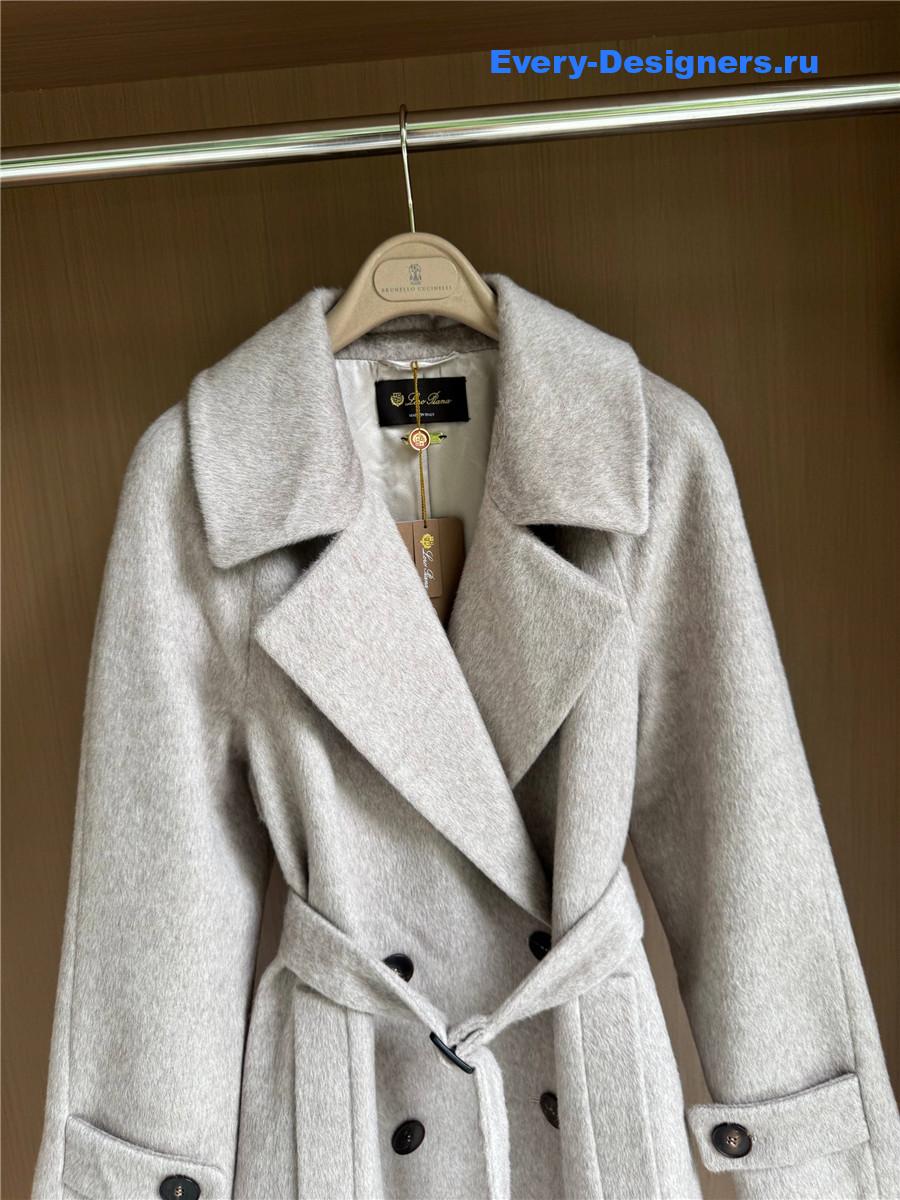 L0r0 P1ana light grey cashmere coat