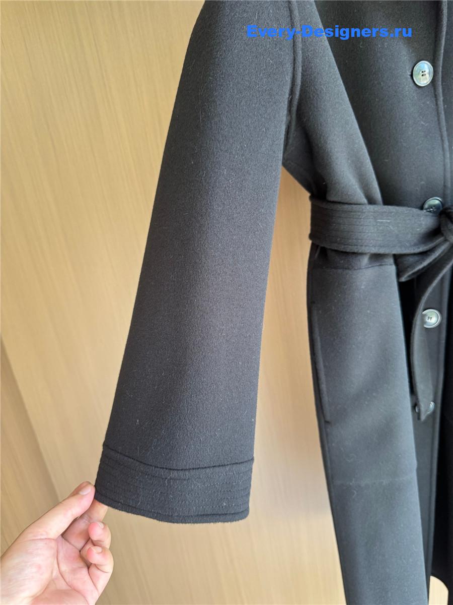 L0r0 P1ana black stand collar cashmere coat