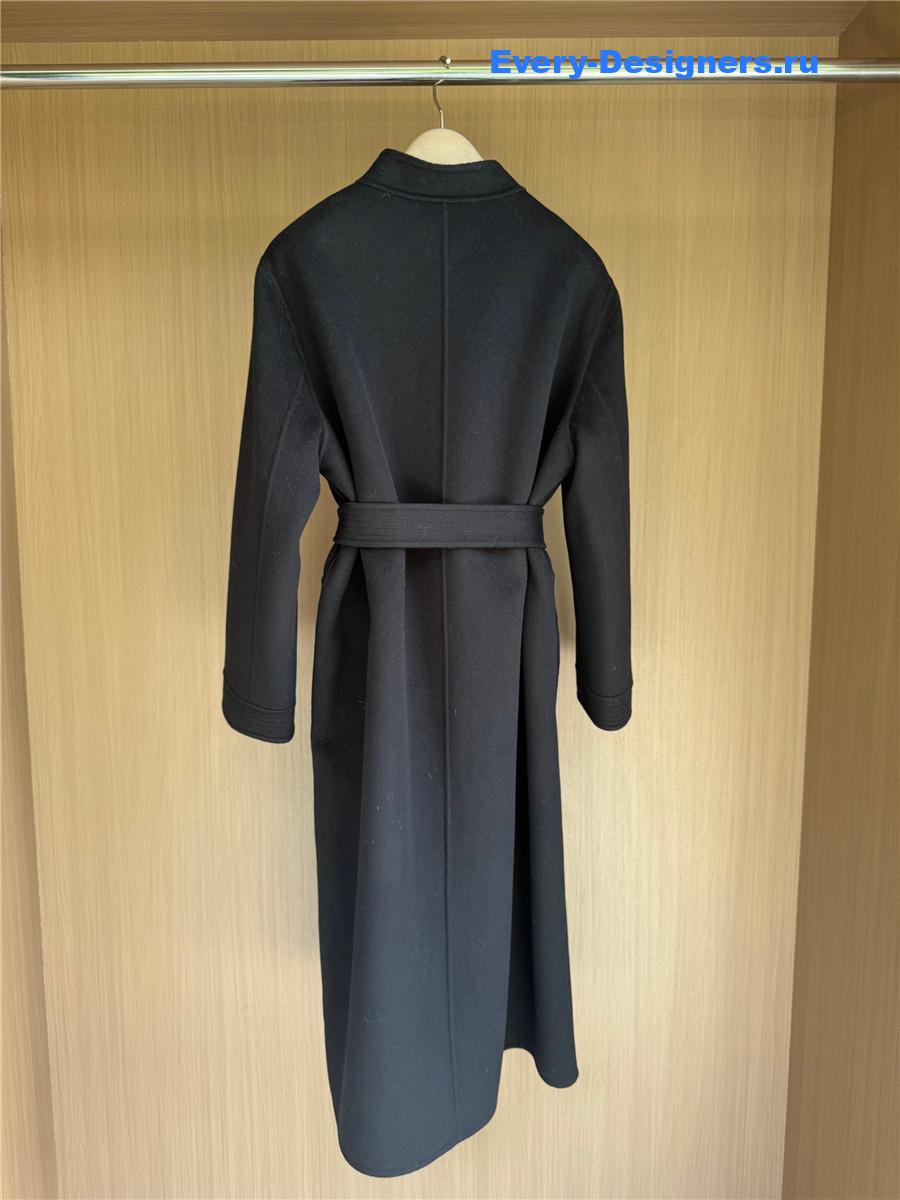 L0r0 P1ana black stand collar cashmere coat