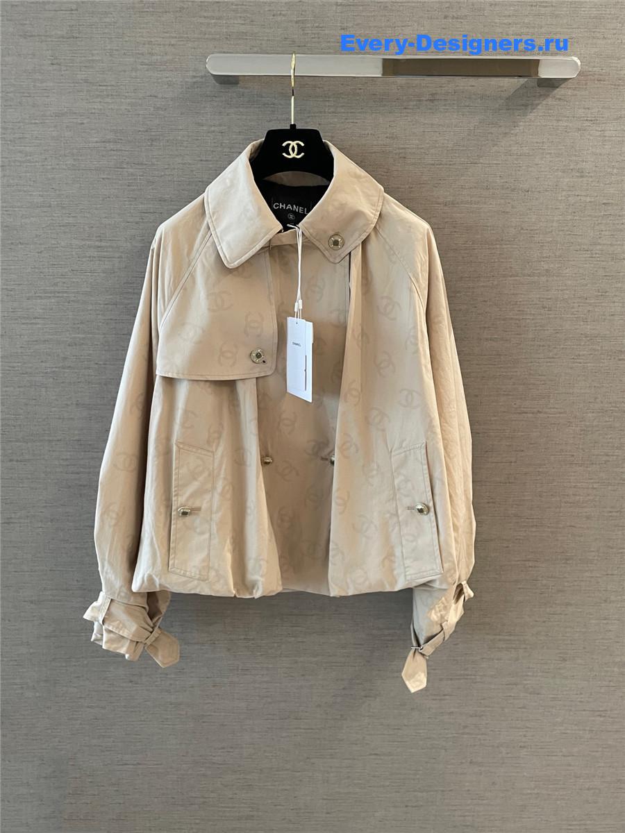 Ch**el neutrals cc logo trench coat