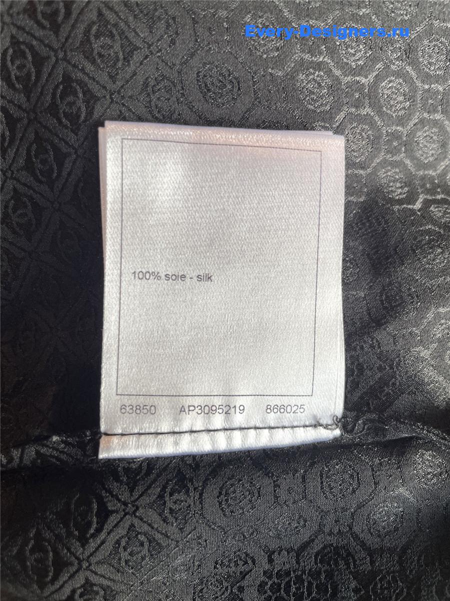 Ch**el black silk logo hidden pattern shirt