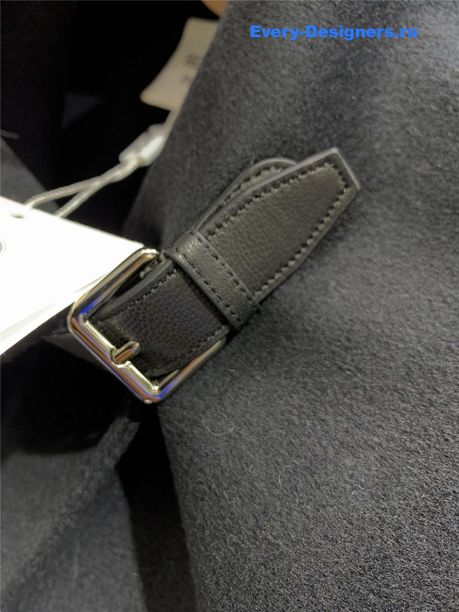 H**me5 stand collar cashmere black coat