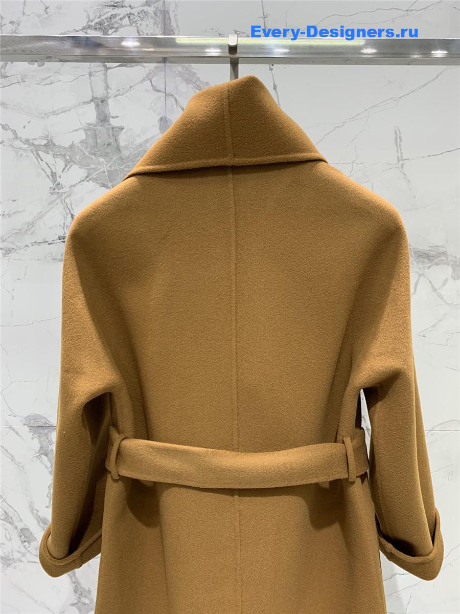 H**me5 stand collar cashmere brown coat